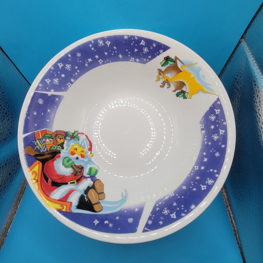Festive Santa and Reindeer Bowl Holiday